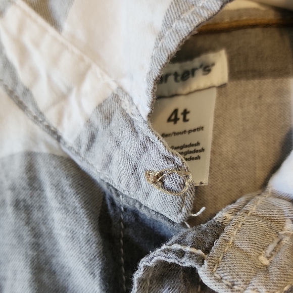 Carter's Black and White Checkered Kids Shirt - Picture 10 of 12